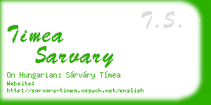 timea sarvary business card